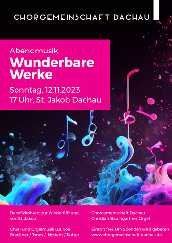 Plakat Abendmusik Wunderbare Werke